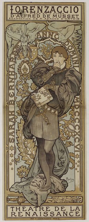 Affiche Alfons Mucha, Lorenzaccio, 1899