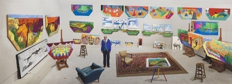 Vue des salles de  l’exposition David Hockney: Collection de la Tate, 2023. Photo CB